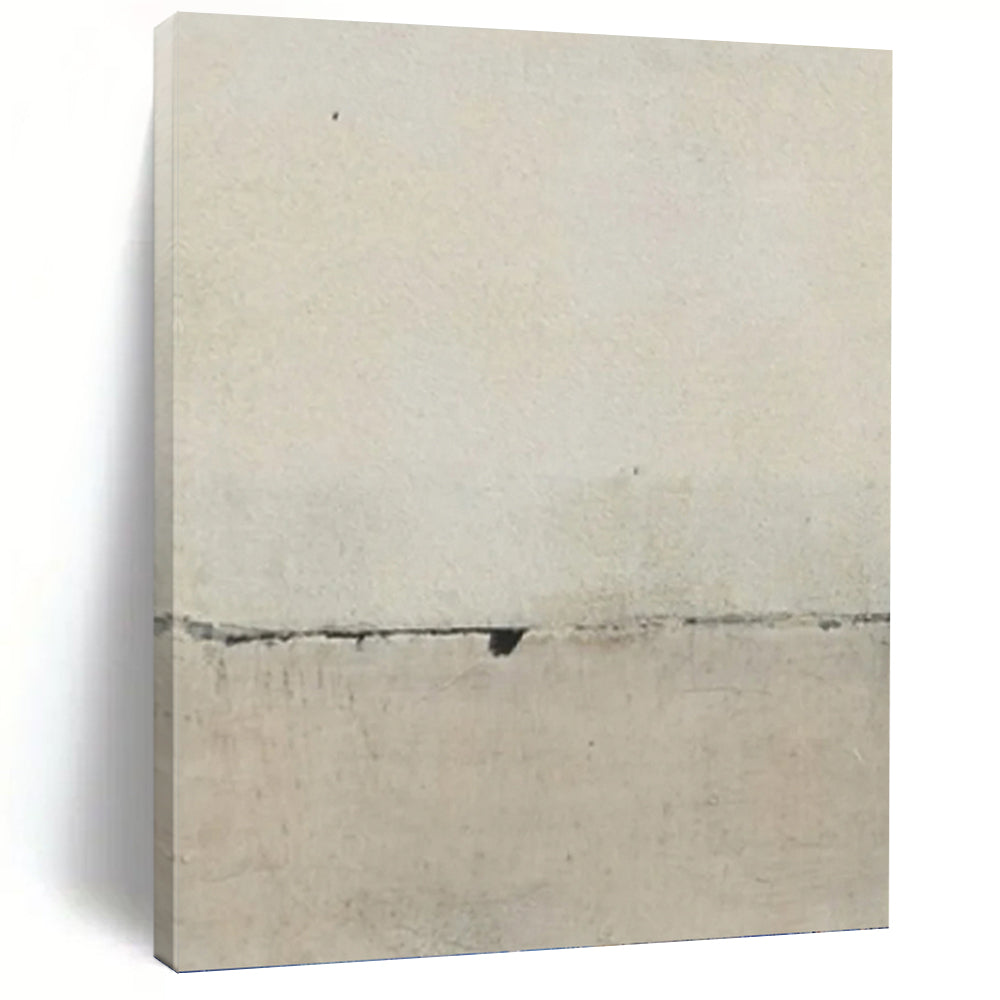 “Minimalist Concrete - Inspired Art” - Grey, Beige Abstract Art on Canvas DKH1122