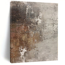Load image into Gallery viewer, Hand - painted Substantial Brown - Gray Textured Abstract Acrylic Art for Rustic Living Rooms LargeART0116
