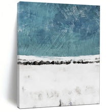 Load image into Gallery viewer, Blue - White Abstract Field Painting, Suited for Nature - Inspired Living Room &amp; Calm Study LargeART2025
