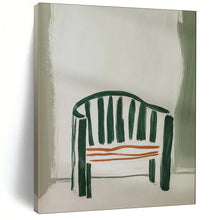 Load image into Gallery viewer, Green - Striped Chair Abstract Painting, Suited for Eclectic Kitchen &amp; Cozy Reading Nook LargeART2028

