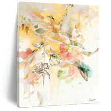 Load image into Gallery viewer, “Sunny Floral Burst” - Vibrant Yellow and Colorful Flower Art, Abstract Painting on Canvas DKH1087
