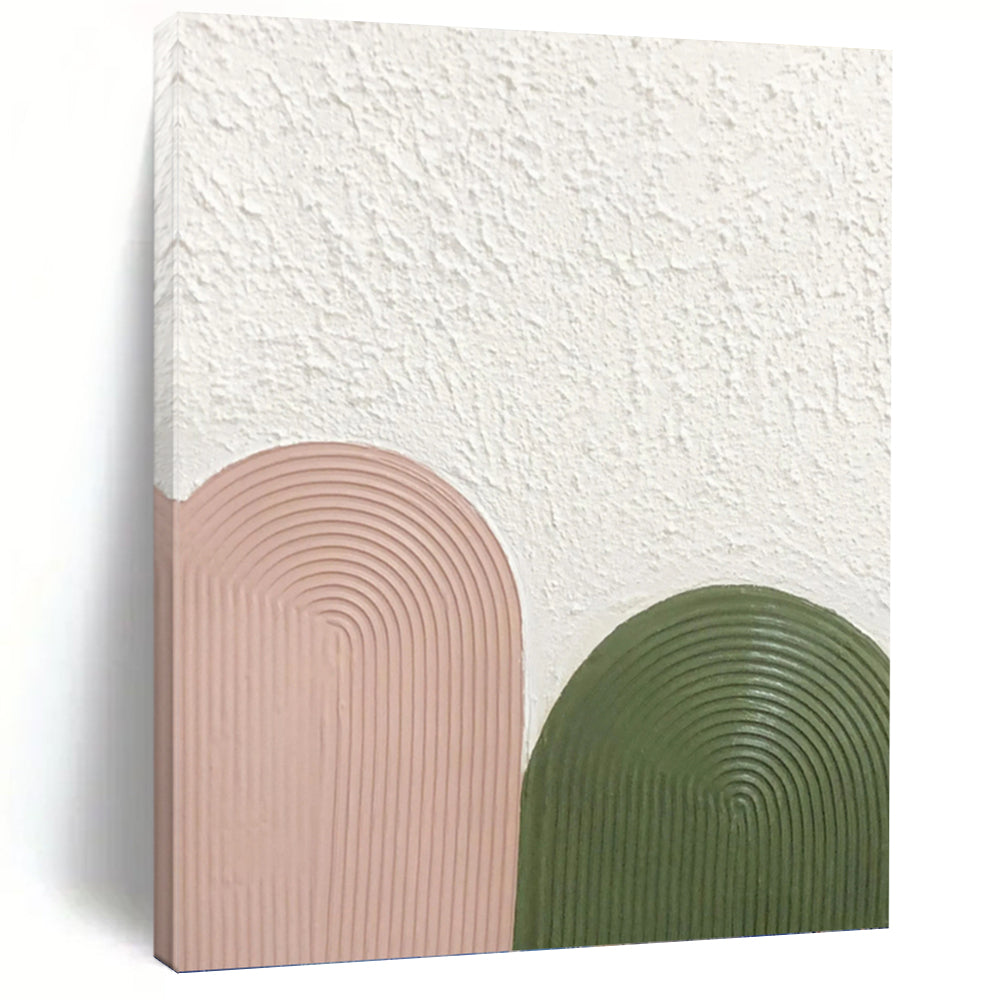 “Pastel Arches in Pink and Green” - Pink, Green Abstract Art on Canvas DKH1175
