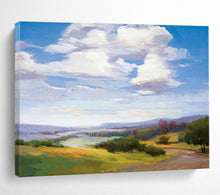 Load image into Gallery viewer, Vibrant Countryside Landscape Abstract Painting On Canvas DKH434
