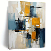 Load image into Gallery viewer, Blue &amp; Yellow Abstract Painting, Perfect for Contemporary Dining Room &amp; Creative Studio LargeART1435

