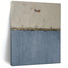 Load image into Gallery viewer, Textured White, Blue &amp; Gold Abstract, Perfect for Elegant Dining Room &amp; Chic Bedroom LargeART1967
