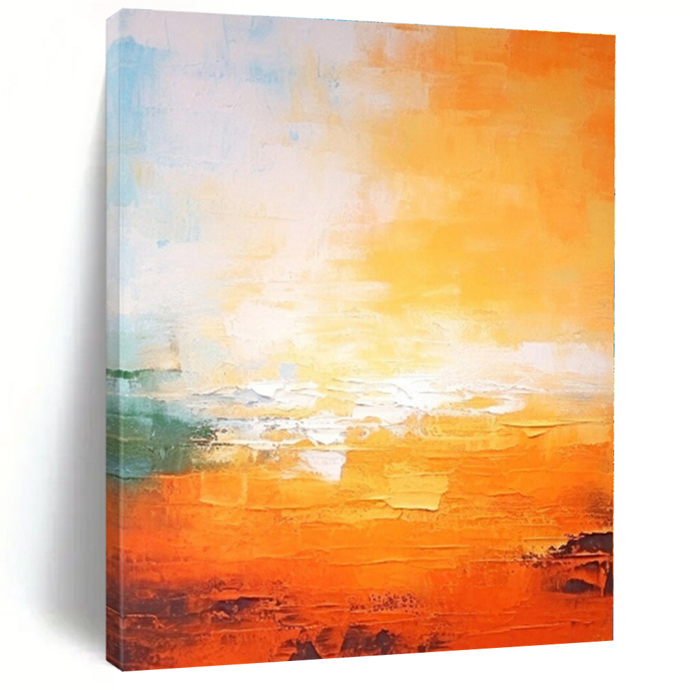 Oversized Orange - Yellow Abstract Sunset Art for Bedroom & Vacation Home LargeART0447