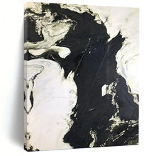 Load image into Gallery viewer, “Black - White Textured Contrast” Abstract Painting on Canvas, Industrial Living Room Decor DKH1047
