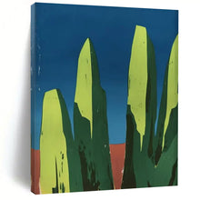 Load image into Gallery viewer, “Minimalist Green Monoliths” – Simple Geometric Landscape with Bold Color Blocks DTP093
