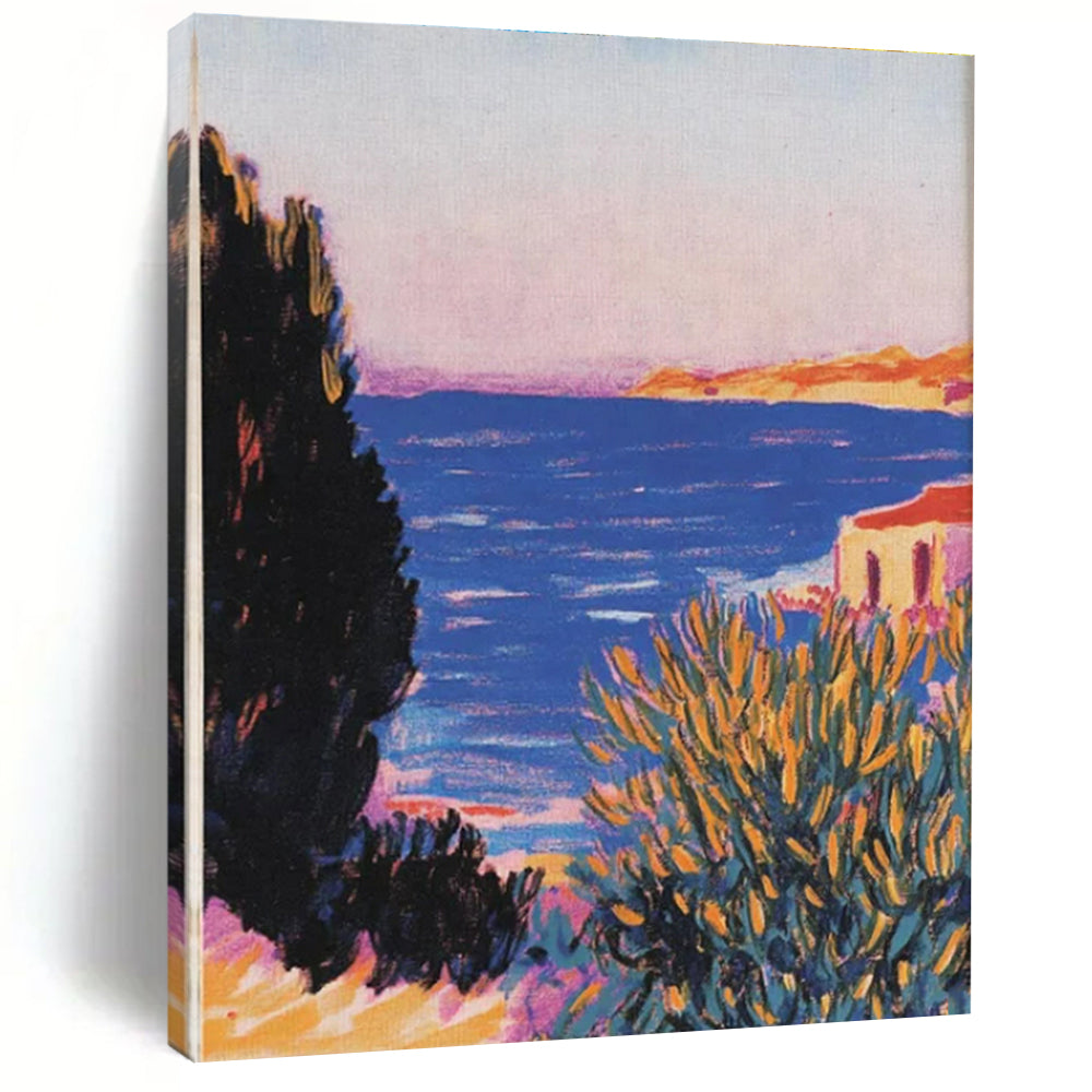 Coastal View in Pastels Art for Beach House Living Room & Relaxing Spa LargeART0878