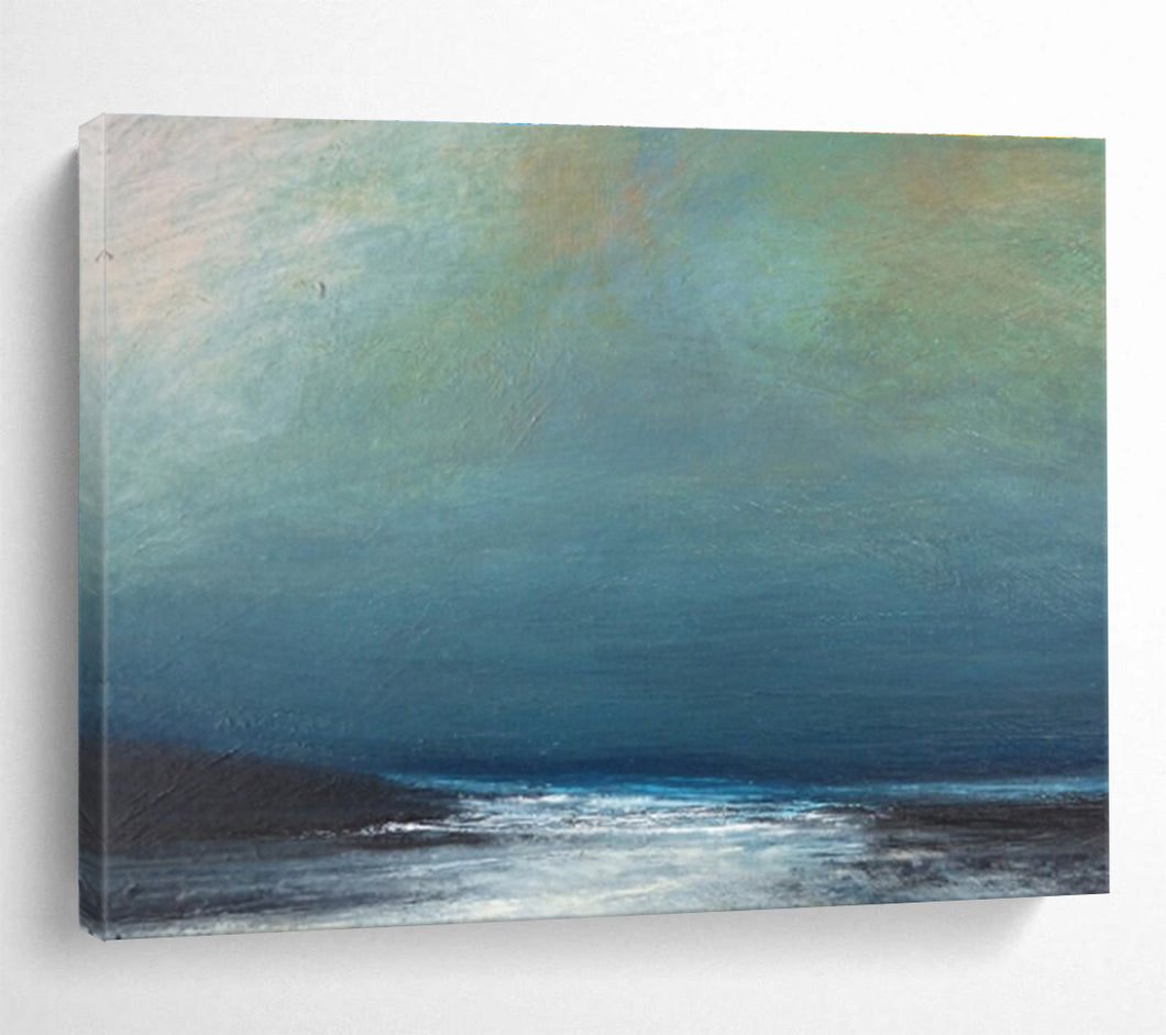 Hazy Sea & Sky Abstract Painting for Minimalist Home & Calm Waiting Room DKH107