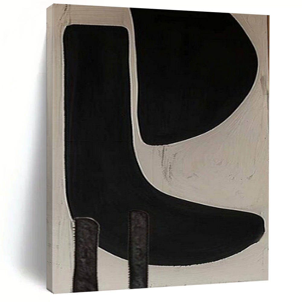 Black and White Shapes Acrylic Art, Nice for Monochrome Study & Modern Lounge LargeART1073