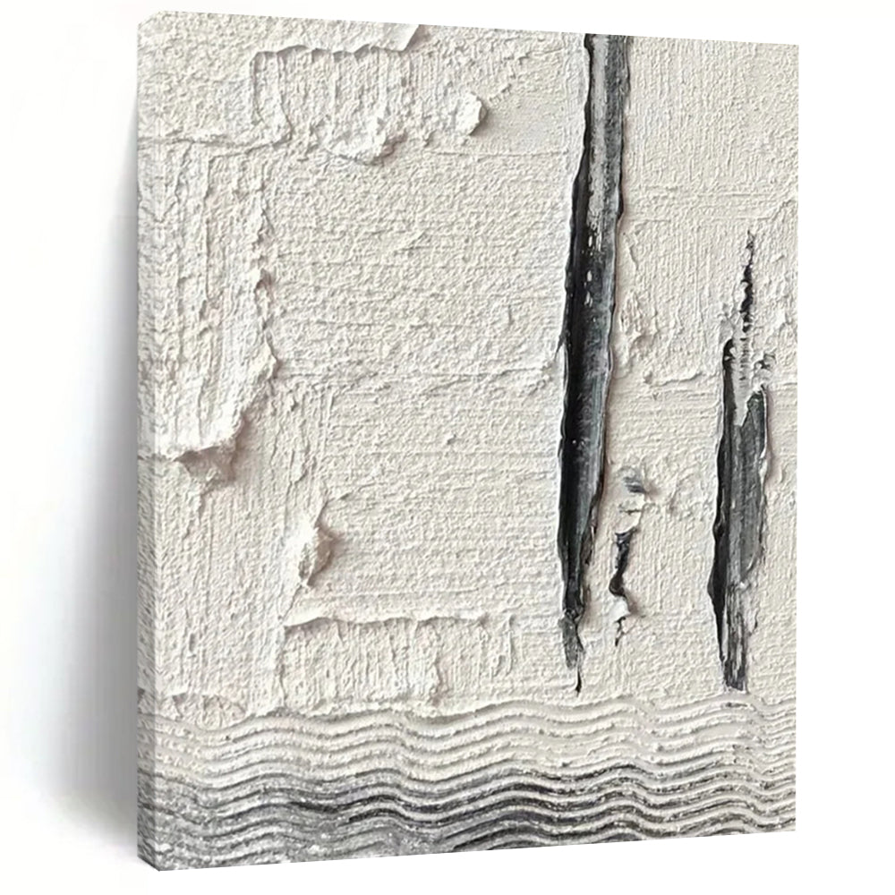 “Textured White & Gray” – Thick white paint with gray vertical strokes, wavy bottom texture DTP371