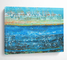 Load image into Gallery viewer, Hand - painted Large - sized Detailed Blue Sea with Bubbles Acrylic Art for Coastal - Themed Bedrooms LargeART1794
