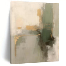 Load image into Gallery viewer, Large - Scale Green - Gold - Gray Abstract Art for Modern Living Room &amp; Artistic Office LargeART0524
