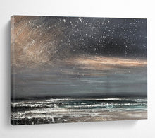 Load image into Gallery viewer, Dark Starry Ocean Abstract Painting for Industrial Loft &amp; Cosy Reading Nook DKH105
