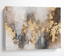 Load image into Gallery viewer, Gold - Accented Abstract Painting On Canvas DKH413
