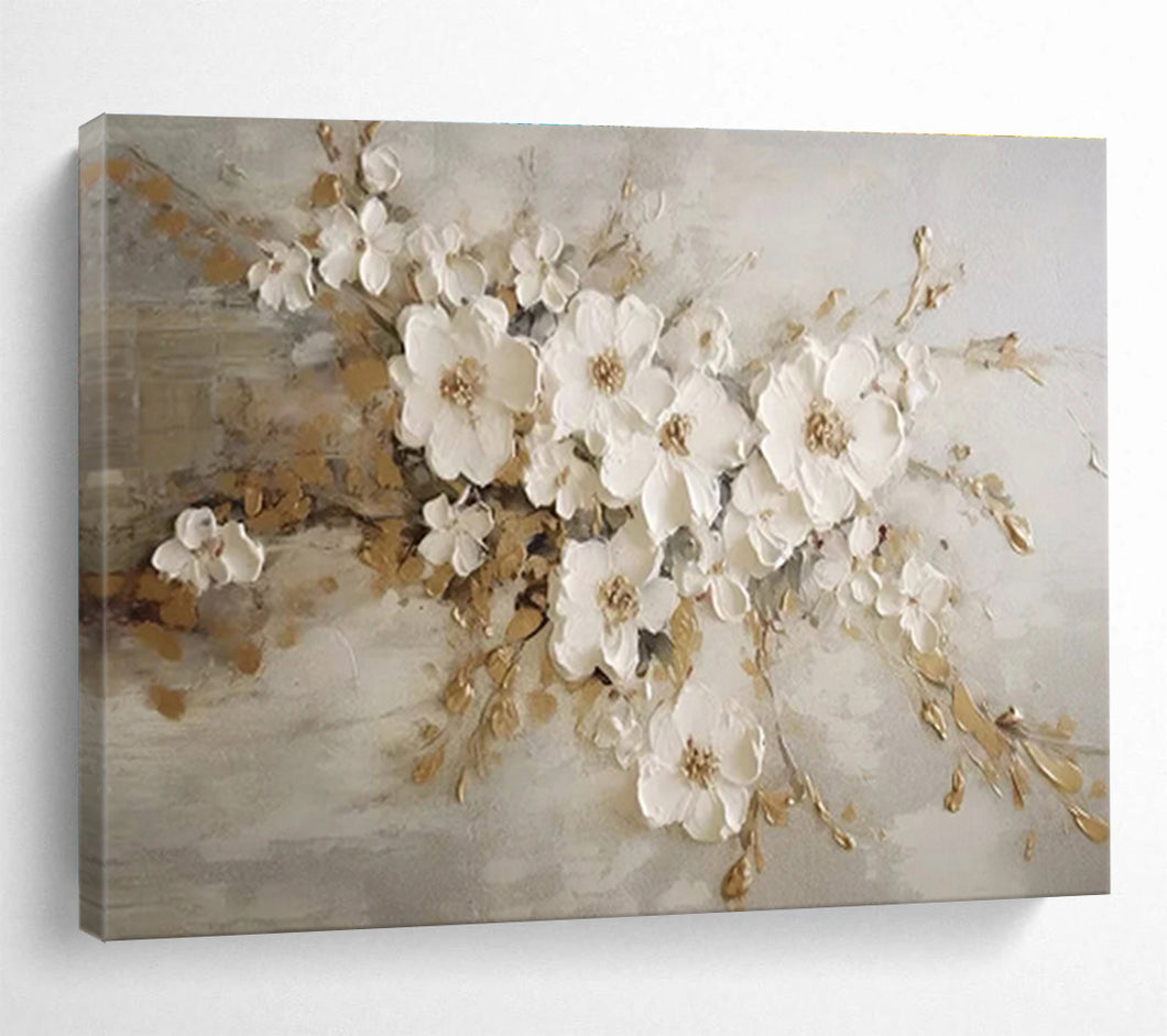 3D - Textured Floral Abstract Painting for Luxury Bedroom & Elegant Event Space DKH250