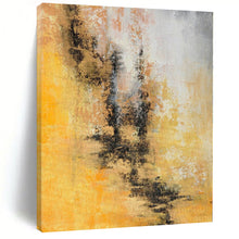 Load image into Gallery viewer, Hand - painted Large - scale Warm Yellow Abstract Texture Acrylic Art for Cheerful Kitchens LargeART0041
