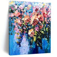 Load image into Gallery viewer, “Vibrant Impasto Flower Bouquet” - Colorful, Textured Floral Art on Canvas DKH1349
