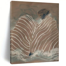 Load image into Gallery viewer, Striped Figure in Waves Abstract, Ideal for Serene Bathroom &amp; Spiritual Meditation Space LargeART2029
