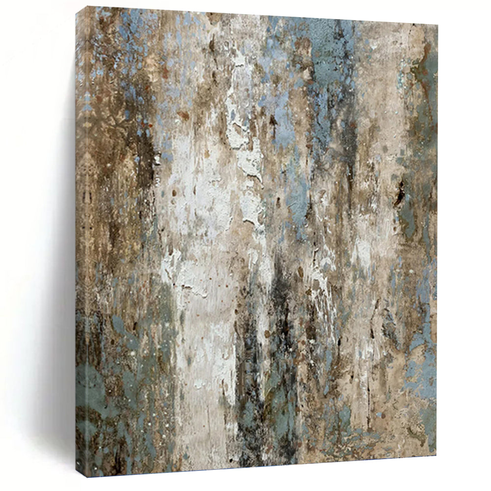 “Textured Weathered Wall” - Rustic Abstract Art on Canvas DKH1531