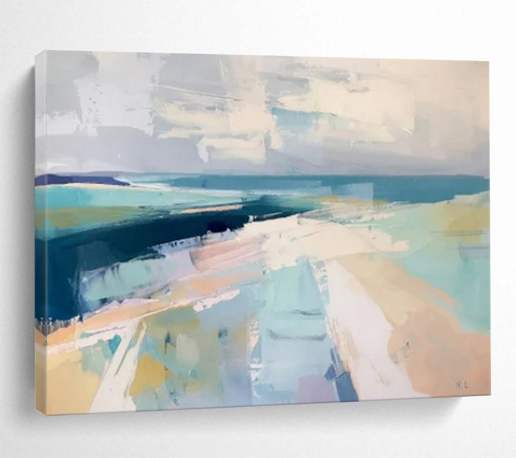 Soft Coastal Abstract - Serene Living Room or Bedroom Art LargeART1542