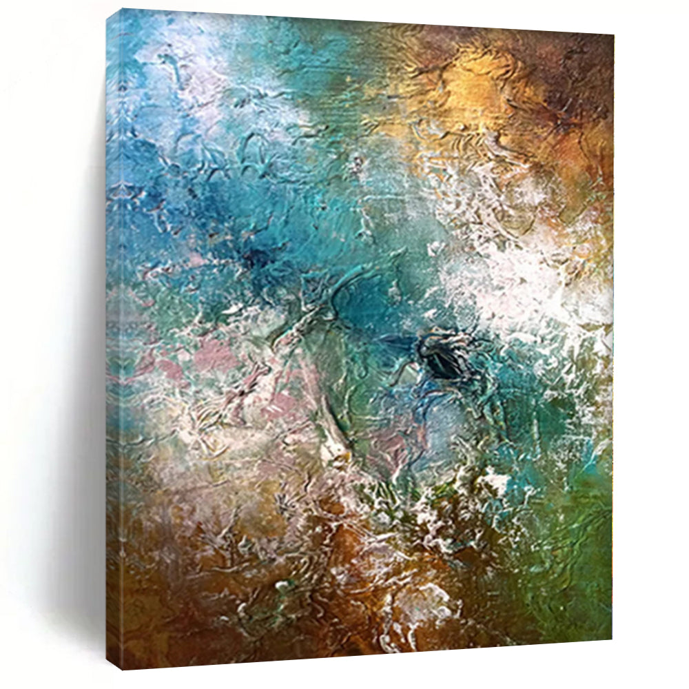 Hand - painted Massive Multi - Colored Textured Abstract Acrylic Art for Artistic Studios LargeART0007