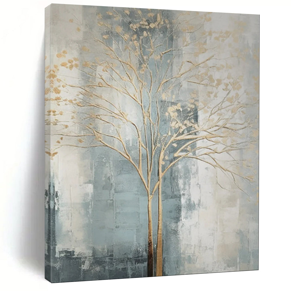 Golden Tree Abstract Painting, Perfect for Sophisticated Dining Room & Calming Bedroom LargeART1838
