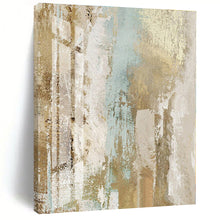 Load image into Gallery viewer, Large - Scale Beige - Blue Abstract Textured Art for Living Room &amp; Hotel Lobby LargeART0434
