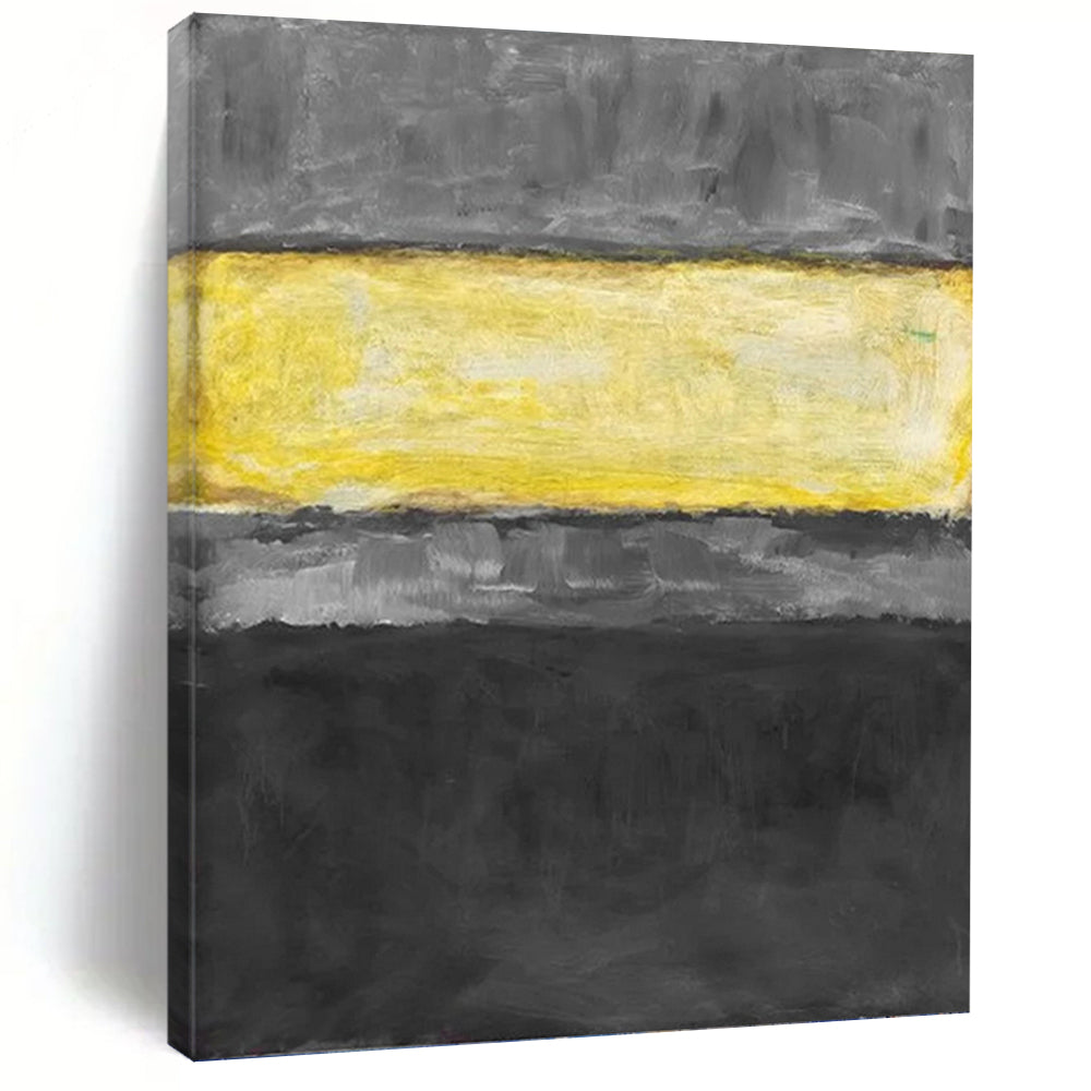 “Grey and Yellow Color - Block” - Minimalist Abstract Art on Canvas DKH1625