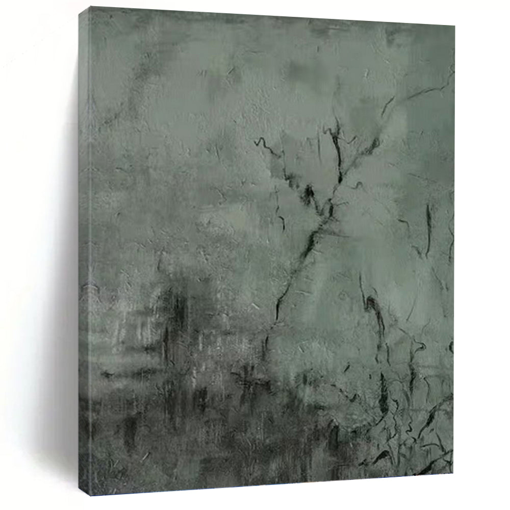 “Textured Grey Abstract” - Grey Abstract Art on Canvas DKH1205