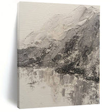 Load image into Gallery viewer, Monochrome Mountain Landscape Abstract Canvas Painting, Great for Serene Study &amp; Nature - Inspired Living Room LargeART1200

