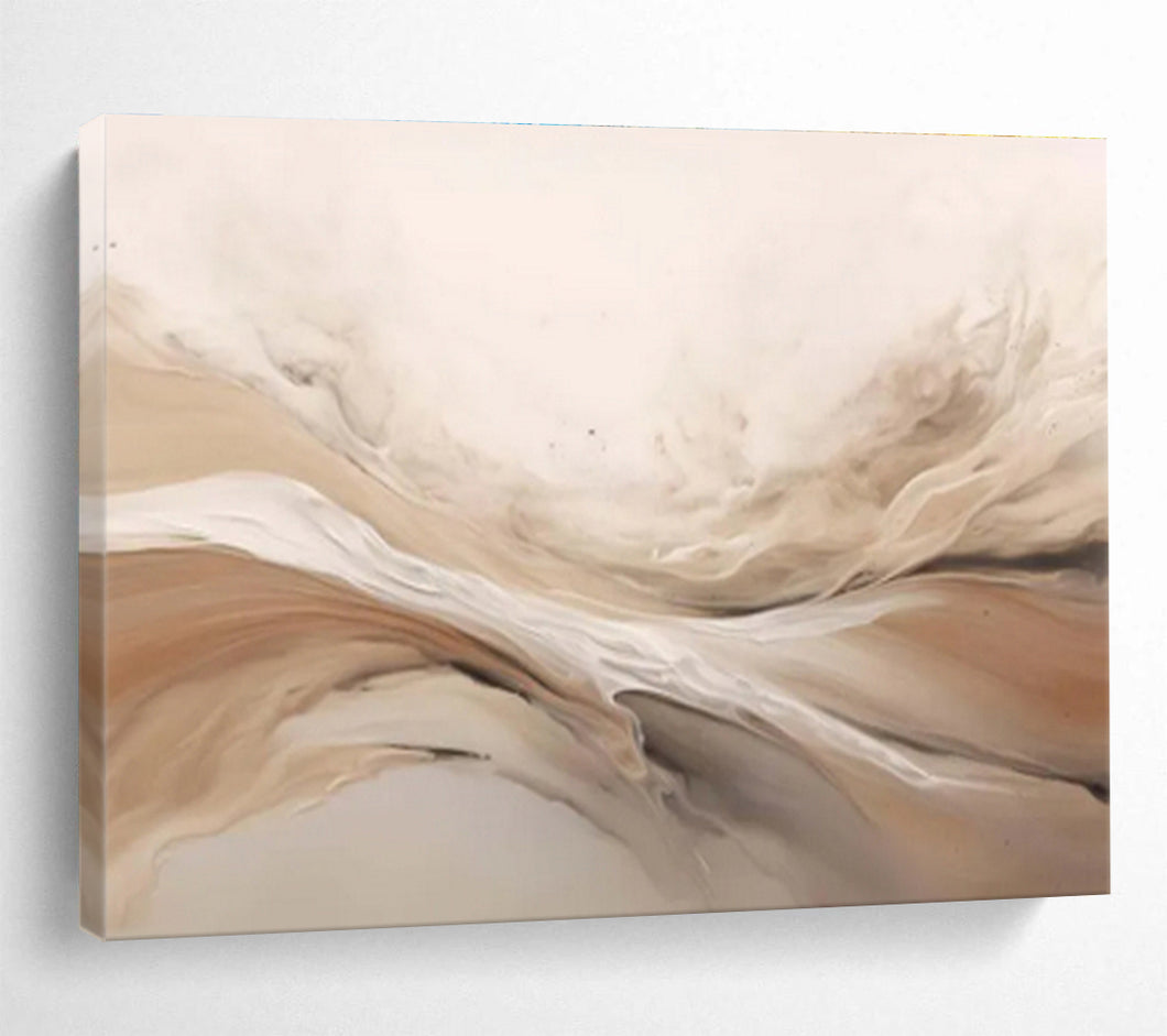 Soft - Toned Flowing Abstract Art for Serene Bedroom & Calming Yoga Studio DKH092