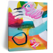 Load image into Gallery viewer, Vibrant Abstract Shape Painting, Perfect for Modern Living Room &amp; Art - Loving Café LargeART1824
