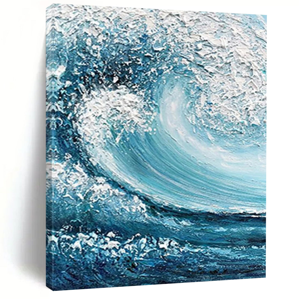 “Crashing Wave Impasto” – Thick, textured blue and white crashing wave. DTP322