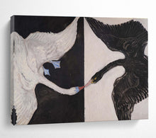 Load image into Gallery viewer, Black and White Swans Abstract Painting for Elegant Dining Room &amp; Art - Filled Hallway DKH125
