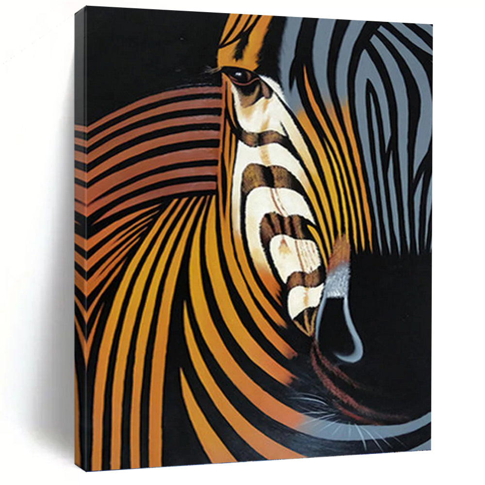 “Color - Swirled Zebra” - Vibrant Striped Animal Art on Canvas DKH1447