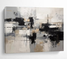 Load image into Gallery viewer, Monochromatic Geometric Abstract Painting On Canvas for Modern Office &amp; Art - Loving Library DKH335
