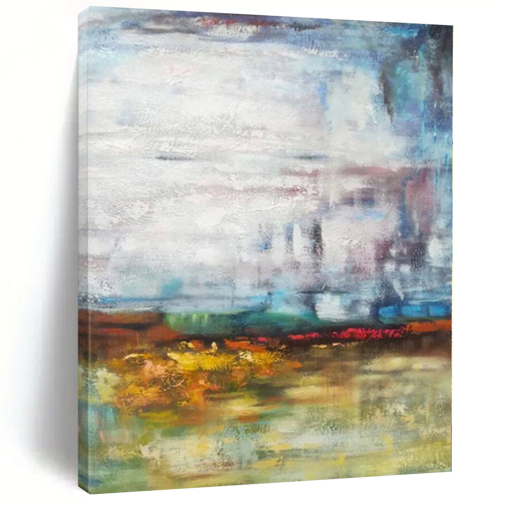 Large - Scale Colorful Misty Landscape Abstract Acrylic Art for Garden Room & Wellness Center LargeART0383