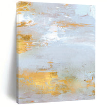 Load image into Gallery viewer, “Gold Whispers” - Light blue, white with delicate gold strokes DTP160
