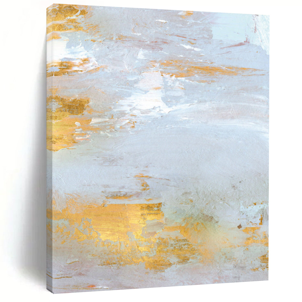 “Gold Whispers” - Light blue, white with delicate gold strokes DTP160