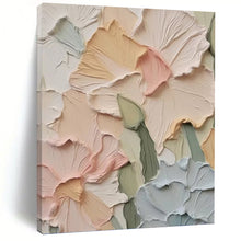 Load image into Gallery viewer, “Soft Toned Floral Impasto” - 3D Flower Art on Canvas DKH1393
