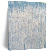 Load image into Gallery viewer, Oversized Light Blue Linear Abstract Art for Minimalist Bedroom &amp; Modern Office LargeART0475
