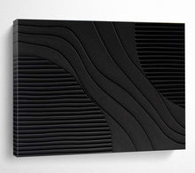 Load image into Gallery viewer, Wavy Black Textured Abstract Art for Modern Entryway &amp; Sophisticated Bar DKH098
