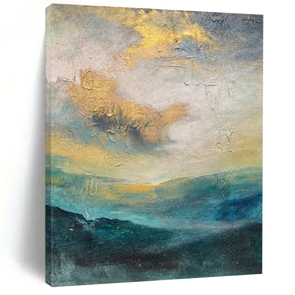 Golden - Sky Abstract Landscape Acrylic Art, Ideal for Living Room & Bedroom LargeART1004