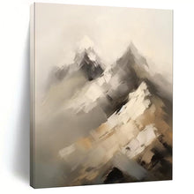 Load image into Gallery viewer, Gray &amp; White Abstract Mountain Painting, Perfect for Nature - Inspired Living Room &amp; Serene Office LargeART2092
