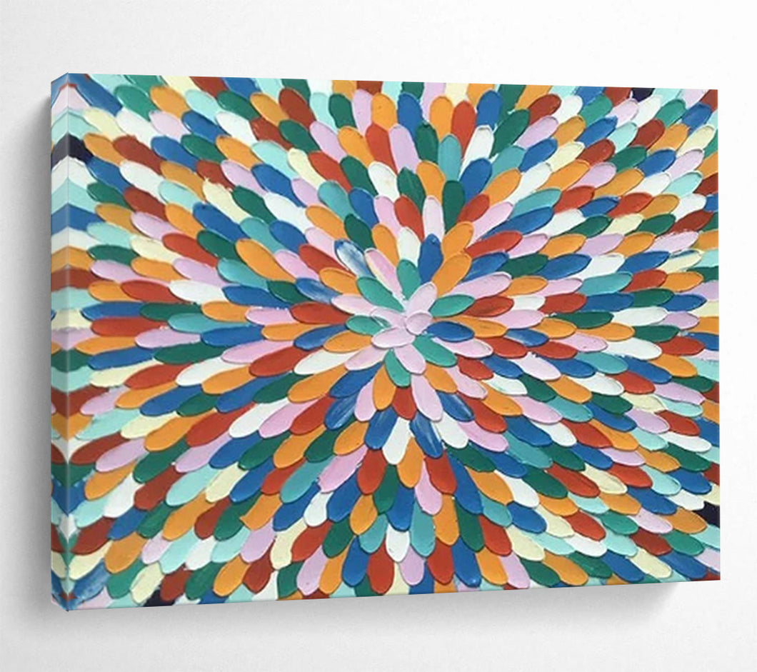 Hand - painted Colorful Circular Patterns Acrylic Art for Playful Children’s Rooms LargeART1743