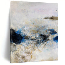 Load image into Gallery viewer, “Blue &amp; Gold Abstract Impasto” - Expressive Abstract Art on Canvas DKH1521
