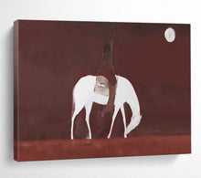 Load image into Gallery viewer, Minimalist Equestrian Painting on Canvas - “Moonlit Rider” DKH732
