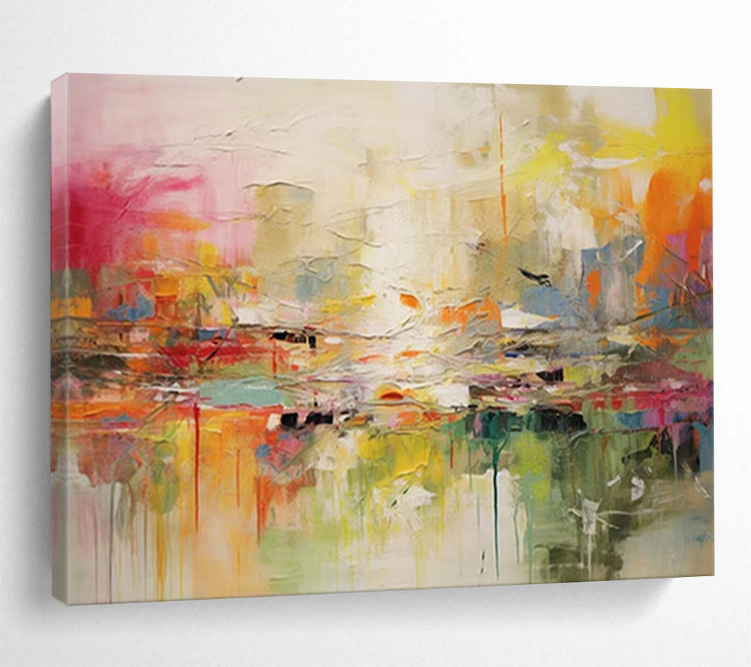 Colorful Abstract Landscape - Vibrant Living Room Art LargeART1536